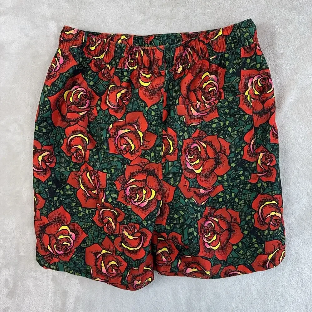 Empyre Rose Print Swim Board Shorts Men's Size Small Pockets Summer Skatercore
